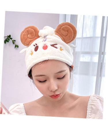 Zerodeko Animal Hair Hat Hair-drying Hat Dry Hair Turban Cap Hair Absorbent Cap Dry Hair Cap Quick Dry Hair Turban Head Bath Cap Bath Shower Cap Fast Drying Bath Cap Quick Drying Bath Cap White 63.00X25.00X2.00CM - Buy Online on GoSupps.com