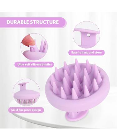ZMCLG Scalp Massage Brush | Wet & Dry Silicone Shampoo Brush for Dandruff Reduction & Hair Growth | Light Violet Scalp Massager - Buy Online on GoSupps.com