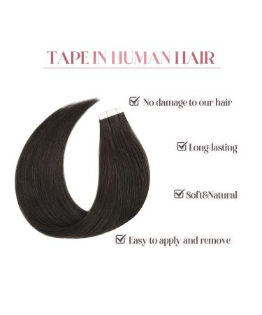 Six Star Hair 16 Black Tape Extensions - Real Human Hair 50g 20pcs Seamless Adhesive Strips #1B - Buy Online on GoSupps.com
