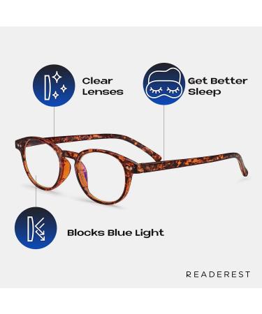 Readerest Round Blue Light Blocking Reading Glasses - Tortoise 3.75x Magnification Anti-Glare & UV Protection - Stylish for Men & Women - Buy Online on GoSupps.com