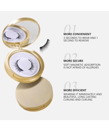 1 Pair Magnetic Eyelashes No Glue Needed Reusable Magnetic Eyelashes with Applicator Magnetic Lashes Durable Russian Strip Lashes for Party and Daily Wear Natural Eyelashes - Buy Online on GoSupps.com