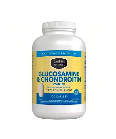 Berkley Jensen Glucosamine Chondroitin MSM Boswellia Complex - Triple Strength Advanced Dietary Supplement for Joints Ligaments Tendons Bones Connective Tissue Support 200 Caplets (Pack of 1)