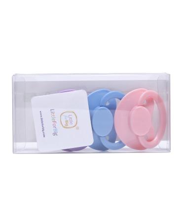 LittleForBig 3-Pacifier Pack - BigShield Gen-1 - Pink, Light Blue, Light Purple - Buy Online on GoSupps.com
