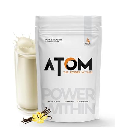 Asitis Nutrition AS-IT-is Atom Whey Protein 1kg/35.2 Oz with Digestive Enzymes | USA Labdoor Certified for Accuracy & Purity | French Vanilla Flavor | 27g Protein | 5.7g Bcaa