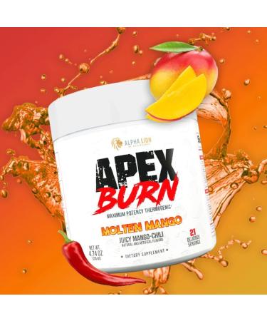 ALPHA LION Apex Burn Weight Loss Supplement - Natural Thermogenic Fat Burner for Energy & Focus - Molten Mango Flavor (21 Servings) - Buy Online on GoSupps.com