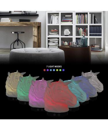 Unicorn Essential Oil Diffuser 160ml - Whisper-Quiet Ultrasonic Cool Mist Humidifier with 7 Color LED Lights - Ceramic Ornament for Home - US 120V - Buy Online on GoSupps.com