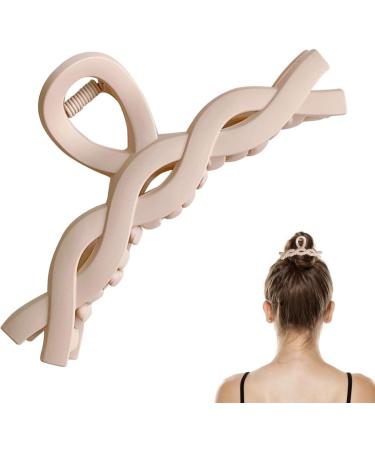 Cute Claw Clips 2.67 Inches Hair Accessories for Women - Hair Claw Clips for Women Girls Non-Slip Hair Clips Matte Hair Claws Strong Hair Styling Accessories for Thin Hair Proidl 15#twist-beige - Buy Online on GoSupps.com