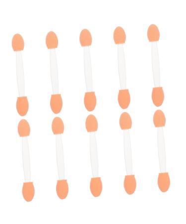 Mipcase 100pcs Double Ended Eyeshadow Brush Pro Tools Comestic Applicator Tipped Oval Makeup Tool Cosmetic 6.5x1.3cm White