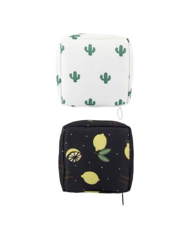 EXCEART 2pcs Sanitary Napkin Menstrual Pad Storage Bag Tampon Zipper Nursing Pillow Holder for Pads