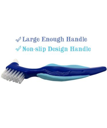 Premium Hard Denture Brush - Multi-Layered Bristles, Portable Double Sided Cleaning Brush - Denture Care (Pack of 3) - Buy Online on GoSupps.com