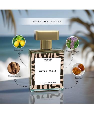 Arabian Aroma Ultra Male Perfume For Men Amber Fougere with Strong And Long Lasting Fragrance For Men Extrait De Perfume. - Buy Online on GoSupps.com