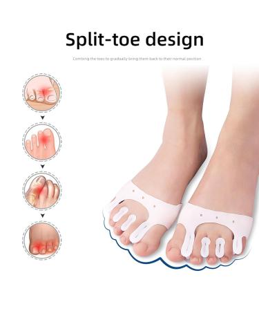 Jhtsole Toe Separator & Spacers - Cushioned Toe Slippers for Bale & Hammer Toes - 2 Pairs (White + Beige) | Comfort & Forefoot Support - Buy Online on GoSupps.com