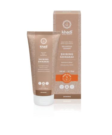 KHADI SHINING SHIKAKAI Ayurvedic shampoo 100% natural silicone & sulfate-free Shikakai & Aloe Vera smoothes conditions adds shine split end protection vegan hair care & organic beauty 6.7oz