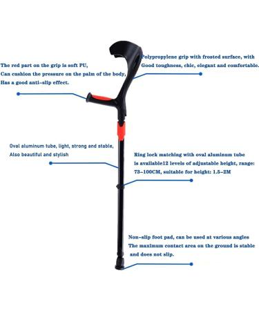 COKVBSKZ LRVTREC Forearm Crutches Adjustable Adjustable Forearm Crutches (1 Pair) of - Lightweight Cuff Crutch - Adjustable Standard and high Adult Anti-Slip Shock Absorber Orange Lightweight Arm - Buy Online on GoSupps.com
