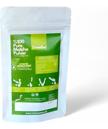 Biomatea Premium Ceremonial Matcha from Japan 50 g in zipper bag 100 pure matcha powder ceremonial quality green tea powder air dried and ground stone - Buy Online on GoSupps.com