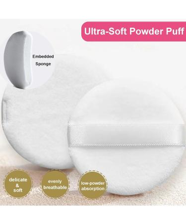 Large Body Powder Puff and Powder Container Crystal Case for Dust Puff Powder applicator with Box for Face and Body (pink) - Buy Online on GoSupps.com