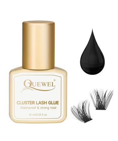 Cluster Lashes Glue 10ml QUEWEL Lash Clusters Glue Black Eyelash Clusters Glue for DIY Lash Extensions Long-Lasting Eyelash Glue for Cluster Lashes Waterproof&No Irritation(Black 10ml) 10ml cluster glue - Buy Online on GoSupps.com