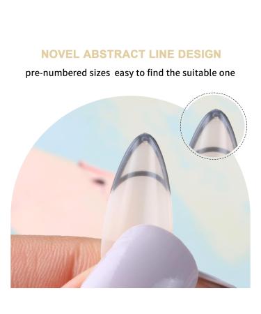 Vivid Stella Shiny Almond French Press-On Nails - 24 Full Cover Abstract Nude Oval Acrylic Sets - Buy Online on GoSupps.com