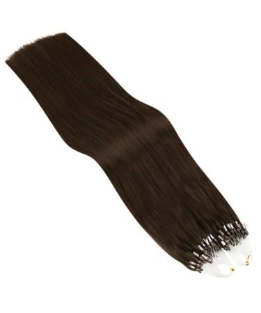 Ugeat Real Hair Microring Extensions - Brown 45cm | Dark Brown Micro Loop Hair | 50g 50 Highlights - Buy Online on GoSupps.com