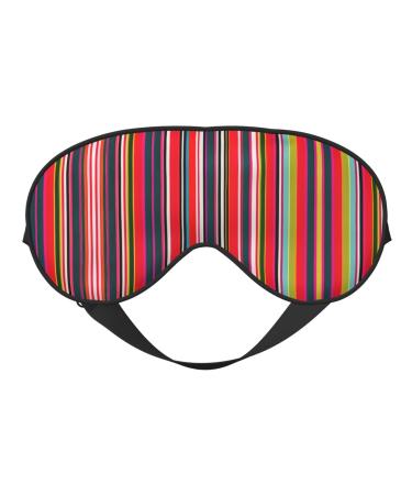 Colorful Stripes Print Double-Sided Eye Mask Soft and Light Blocking for Enhancing Sleep Quality