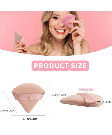 WSYUB 4Pcs Soft Velvet Makeup Puffs - Triangle Blender Pads for Under Eye & Body Powder - Cotton Velour Sponge Tools (White, Black, Beige, Pink) - Buy Online on GoSupps.com