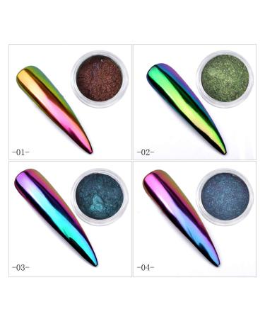 Shogpon Nail Glitter - Super Glossy Mirror Chrome Sparkle Powder | Ultra Optical Chameleon Pigment (8 Colors) for Stunning Manicure - Buy Online on GoSupps.com