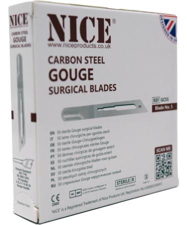 50 x NICE No.5 Gouge Sterile Carbon Steel Blades GCS5 for Manicure and Pedicure - Buy Online on GoSupps.com