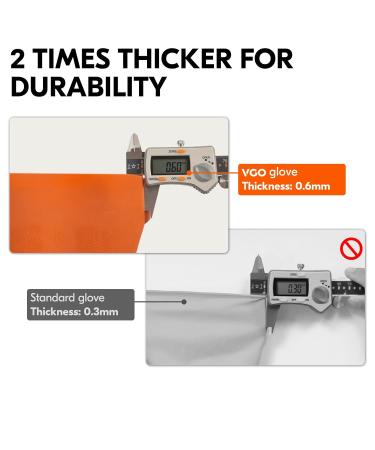 Vgo Household Gloves with Lining - Reusable Rubber Cleaning Gloves for Kitchen, Painting, Gardening - Large Size - Cold/Hot Proof - 1 Pair (Orange RB2186) - Buy Online on GoSupps.com
