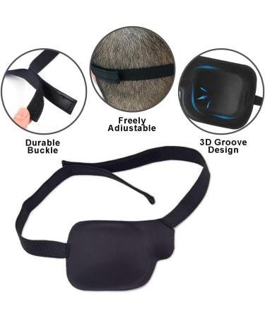 2 Pieces Single Eye Mask Eye Patch Strabismus Adjustable Eye Patches 3D Lazy Eye Mask Black Eye Right Eye - Buy Online on GoSupps.com