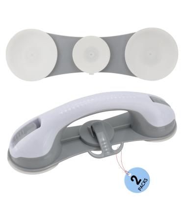 3 Suction Cup Grab Bars for Bathtubs and Showers 2 Pcs Shower Handles for Elderly for Wall Heavy Duty Safety Grip Handicap Grab Bars Removable Strong No Drilling Bathroom Accessories
