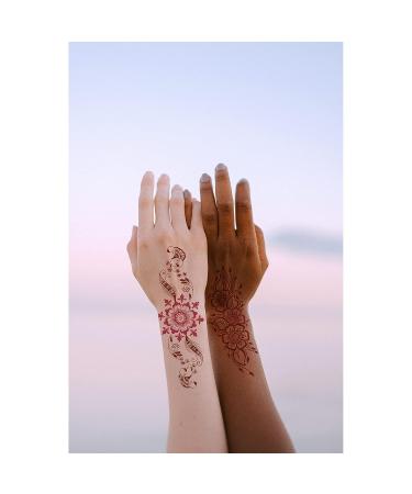 Aresvns Henna Tattoo Sticker Kit - 8 Sheets, Indian Waterproof Boho Temporary Tattoos for Women - Long-lasting Beach and Festival Body Art - Perfect Christmas Gift - Buy Online on GoSupps.com