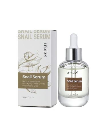 LIYALAN Collagen Snail mucin Face Serum for Anti-aging Anti-wrinkle Nourishing Moisturizing Skin Care Serum 30ml