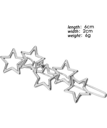 Yienate Stars Hair Clips Barrette Vintage Silver Cluster Star Hair Pin Hair Barrettes Metal Hoop Star Head Clip Bobby Pin Bridal Hair Accessories for Women Girls - Buy Online on GoSupps.com