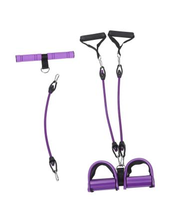 BESPORTBLE 1 Set Pedal Tensioner Elastic Bands for Exercise Feet Stepping Rope Exercise Band Tension Rope for Abdomen Sit up Exercise Equipment Foot Pedal Resistance Trainer TPE Purple