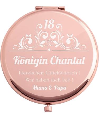 Personalized Maverton Engraved Round Double Makeup Mirror - Travel Pocket Mirror in Rose Gold - Perfect Gift for Women - Buy Online on GoSupps.com
