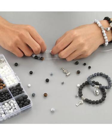 Mchruie Stone Beads for Jewelry Making - 450Pcs Charm Bracelet Kit for DIY Couples Bracelets - Buy Online on GoSupps.com