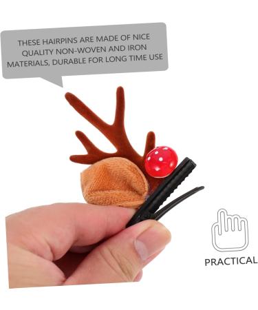 Beavorty 2 Pairs Hairpin Xmas Party Hair Clips Antlers Hair Clip Christmas Hair Clip Tiara Antler Decor Bill Hair Clips for Women Antler Hairpins Christmas Hair Barrettes Miss Elk - Buy Online on GoSupps.com