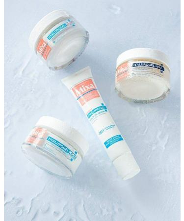 Mixa Hyalurogel Moisturizing Cream Facial Mask - Night Treatment with Hyaluronic Acid for Sensitive Dehydrated Skin | 24-Hour Hydration | 50 ml - Buy Online on GoSupps.com