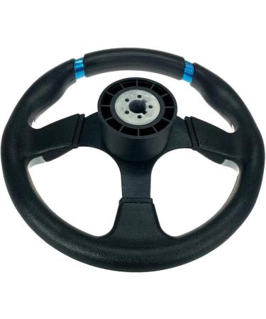 Pactrade Marine Boat Pontoon Non-Magnetic Steering Wheel - 12.5 Diameter, Aluminum Frame, Polyurethane Sleeves, Black - Buy Online on GoSupps.com