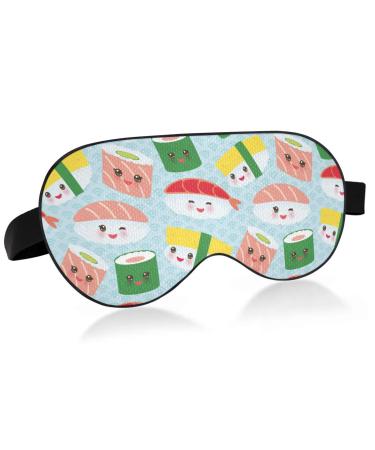 Funny Sushi Rolls Sleep Mask Light Blocking Eye Mask for Sleeping with Adjustable Strap Cute Soft Lightweight Eye Cover Blindfold for Men Women Work Travel Naps Sushi 7