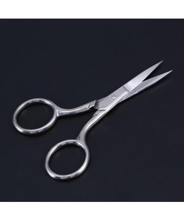 Heallily 2pcs Eyebrow Scissors Stainless Steel Facial Hair Trimmer Scissors with Sharp Edge Blades for Men Women Eyelashes Moustache Nose Hair Beard Silver  - Buy Online on GoSupps.com