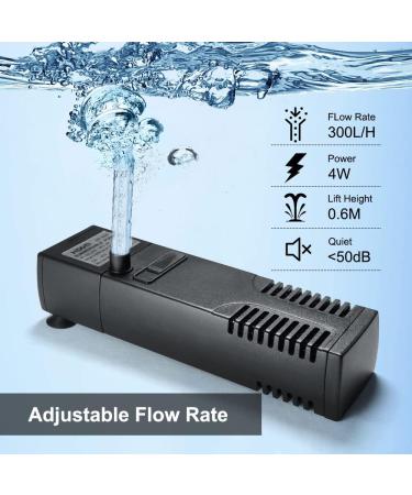 Flintronic 4W Adjustable Aquarium Internal Filter - 300L/H Water Pump for 60L Aquariums | Efficient & Easy Maintenance - Buy Online on GoSupps.com