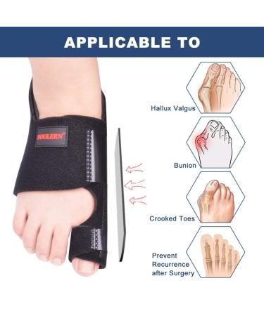 Bunion Corrector Splint for Men and Women - Orthopedic Relief for Big Toe Pain - Hallux Valgus Corrector - Black, One Size - Buy Online on GoSupps.com