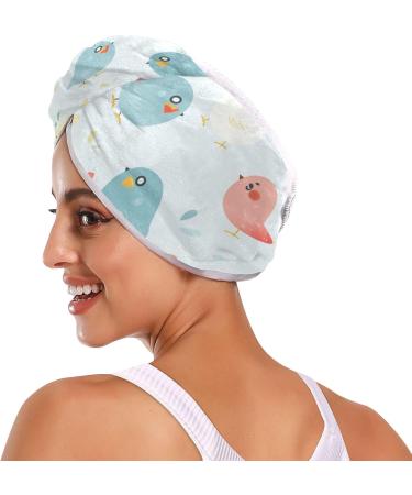 Small Cute Bird Hair Towel 2 Pack | Super Absorbent Quick Dry Hair Turbans for Women & Girls - Buy Online on GoSupps.com