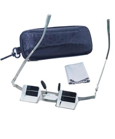 Lazy Glasses Prism Glasses for Watch TV Read or Browse Your Phone While Lying Down New Upgraded Lighter and Clearer Lazy Glasses Spectacles for Lying Down Reducing Neck and Cervical Strain (Silver)