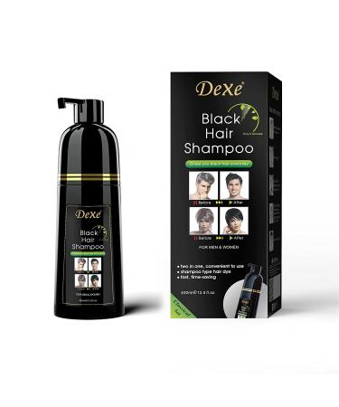 Instant Black Hair Shampoo, Hair Dye Shampoo for Men and Women - Lasts 30 Days 3 in 1 (Black Bottle)
