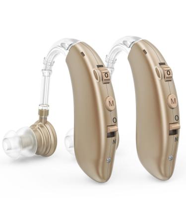 Hearing Aids for Seniors, Rechargeable with Noise Cancelling, Hearing Aids,Digital Hearing Amplifier for Hearing Loss, Invisible Hearing Aid,Ear Sound Amplifier,Hearing Devices Assist Brown