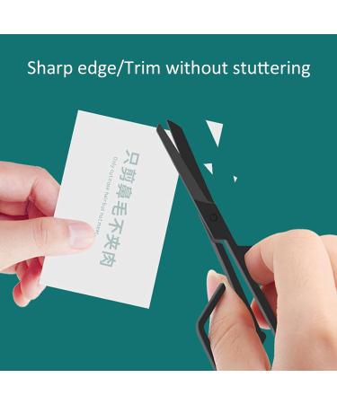 Nose Hair Scissors Beard Nose Hair Trimming Scissors Stainless Steel Nose Hair Scissors Oblique Angle Nose Hair Trimming Scissors (Black) - Buy Online on GoSupps.com