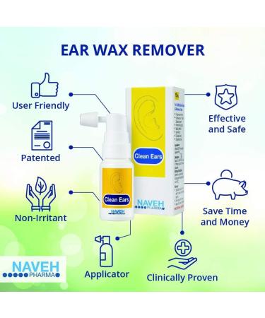 Naveh Pharma CleanEars Earwax Removal Kit - All-Natural 0.5 Fl Oz Spray for Kids and Adults - Buy Online on GoSupps.com