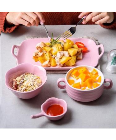 Creative Japanese Couples Set Ceramic Dishes Soup Bowl Breakfast Plate Household Fish Plate Pink Tableware Kitchenware OneColor - Buy Online on GoSupps.com